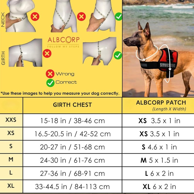 ALBCORP Emotional Support Dog Vest â€“ Reflective Harness - Woven Nylon, Comfy Mesh Padding - Sizes from XXS to XL â€“ Emotional Support Dog Patches Included. Red, Small - Image 3